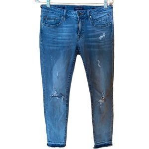 Vigoss Women's The Jagger Skinny Distressed Jeans Raw Hem \ Size 27x26